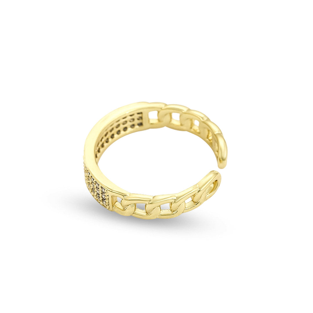 Crystals Adjustable Gold Ring