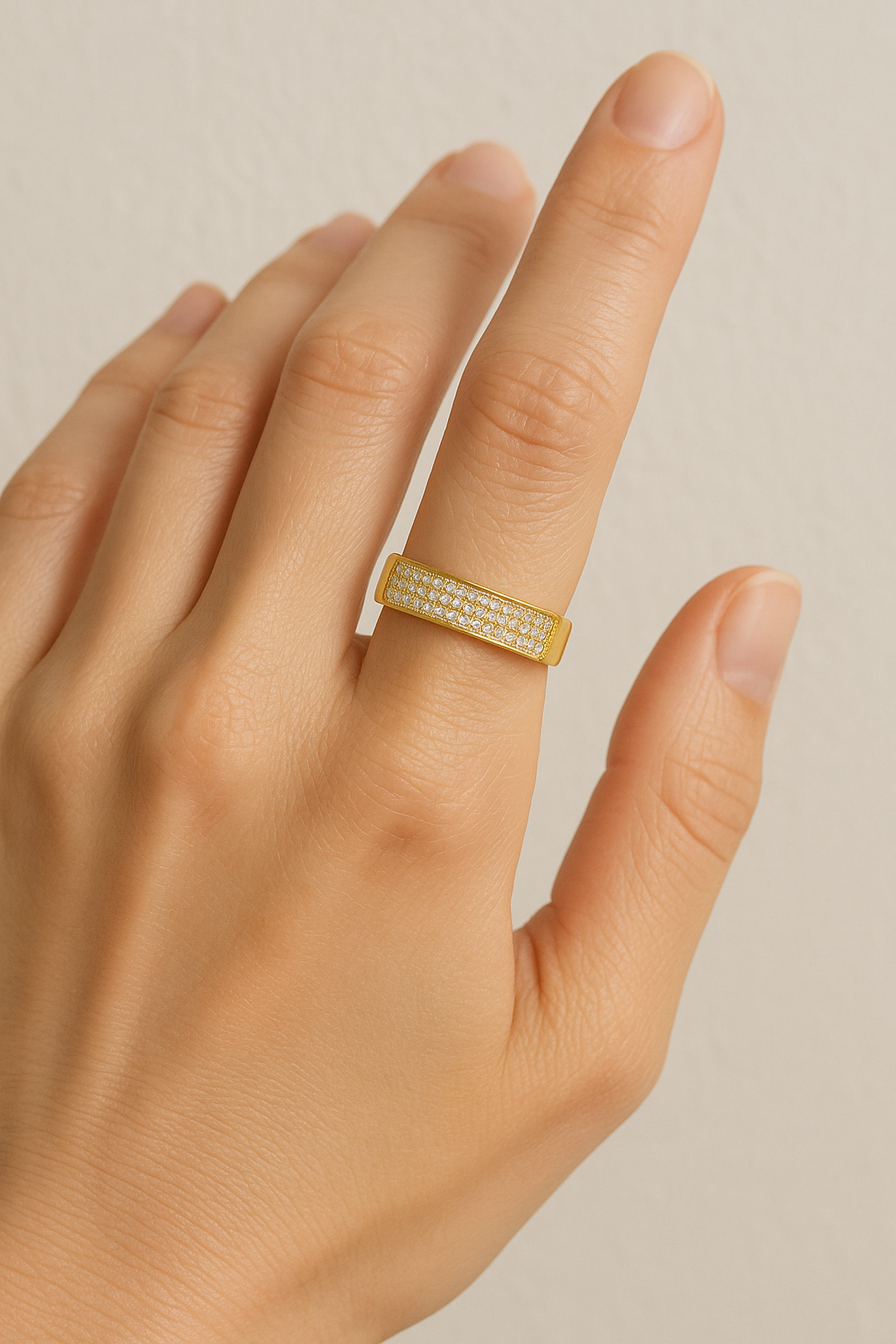 Crystals Adjustable Gold Ring