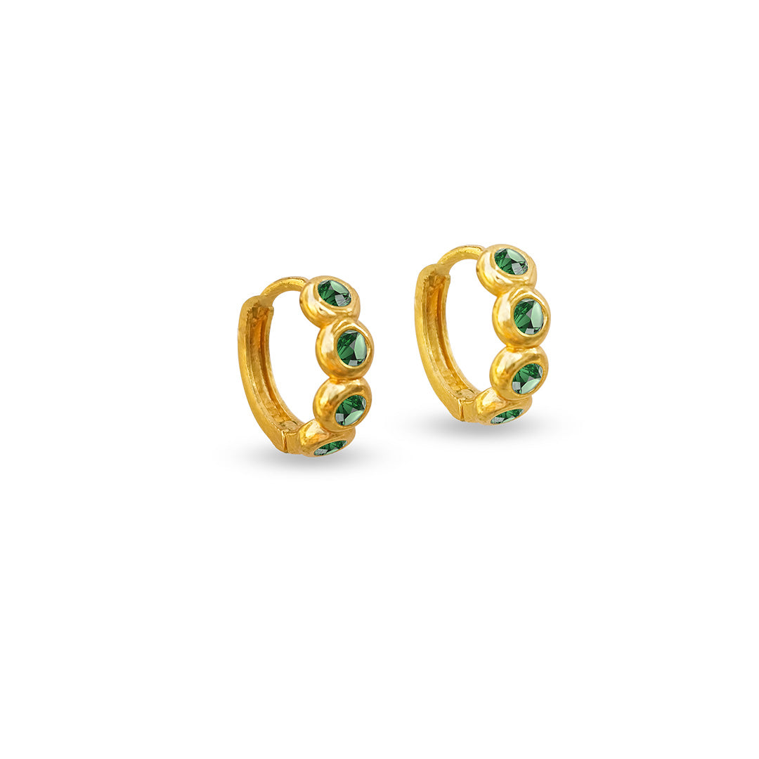 Emerald Halo Hoops