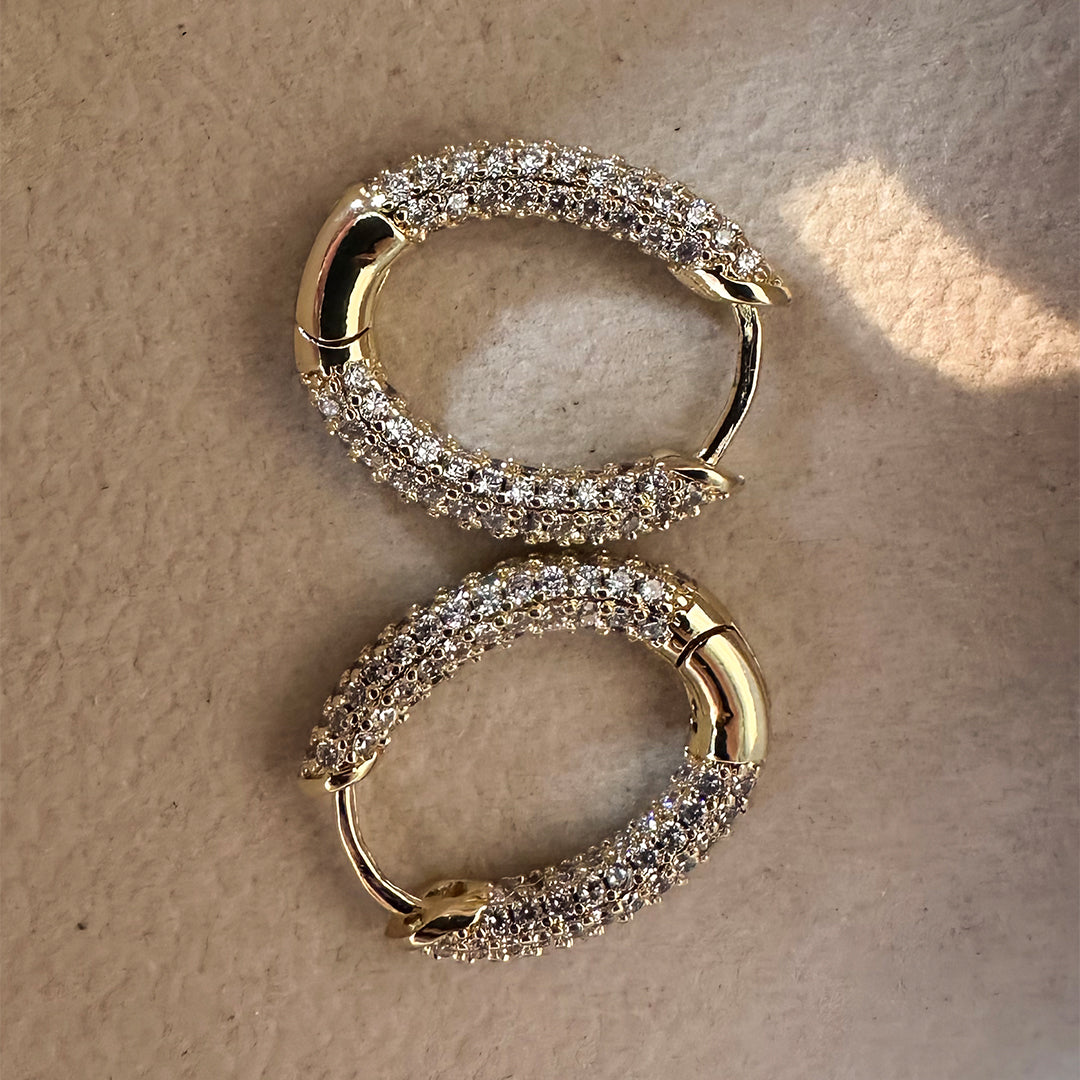 Sparkly Oval Hoops
