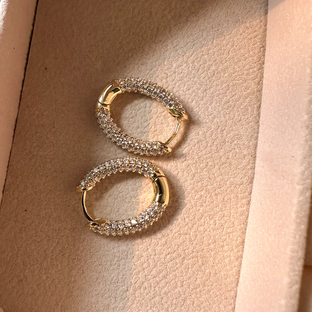 Sparkly Oval Hoops