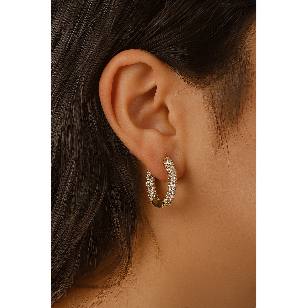 Sparkly Oval Hoops