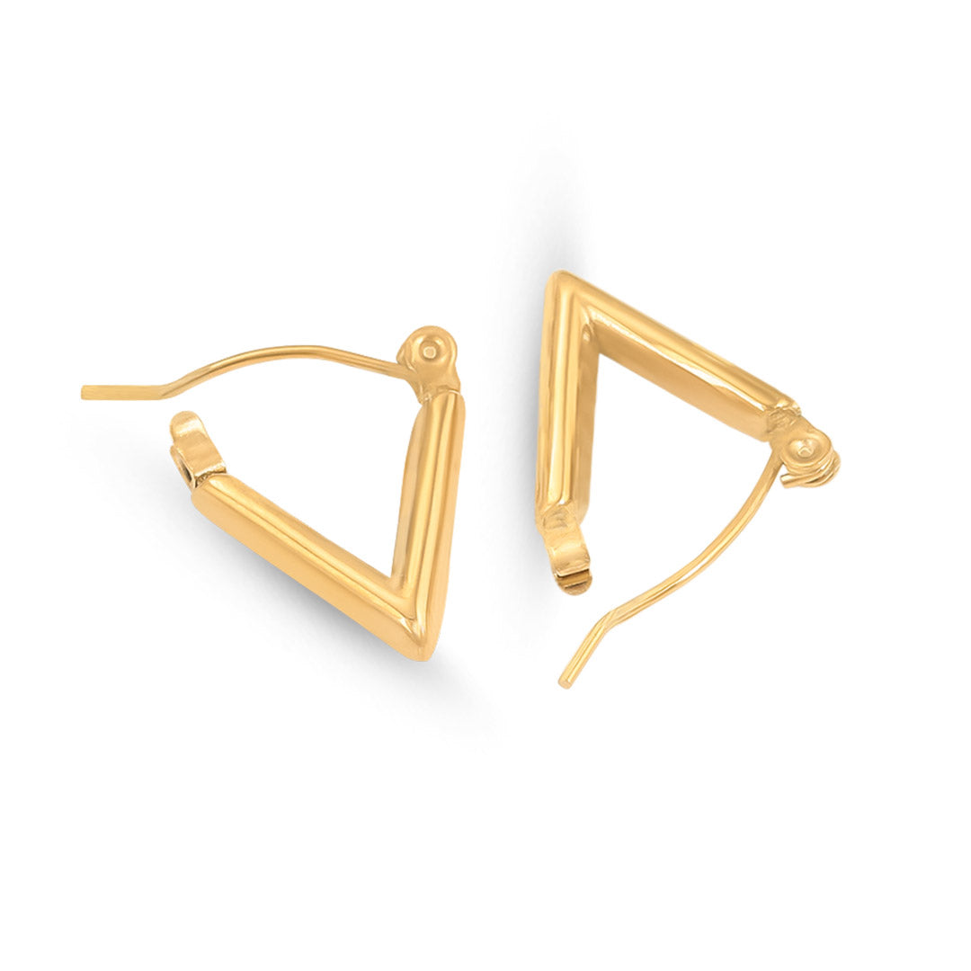 V Shaped Gold Hoop Earrings