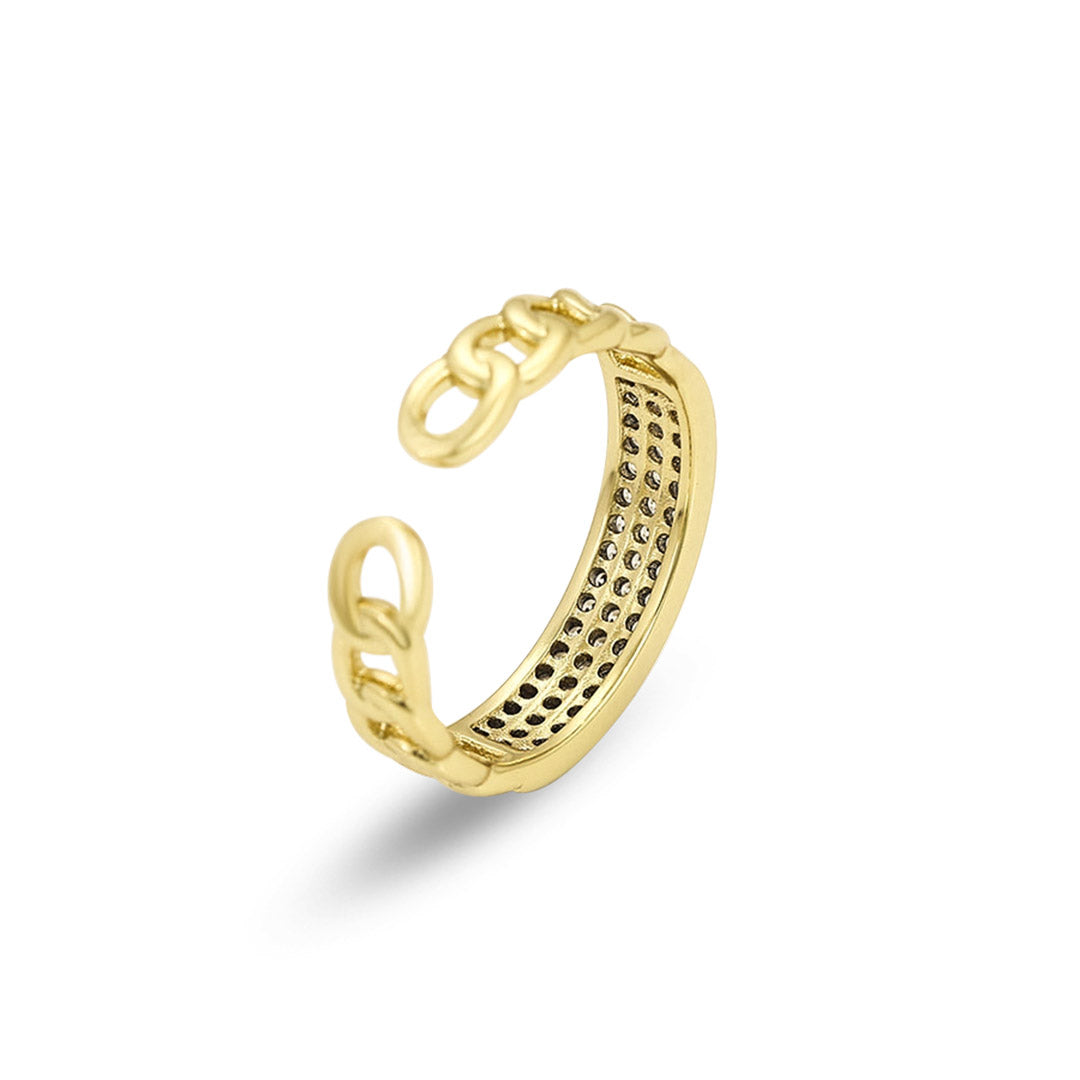 Crystals Adjustable Gold Ring
