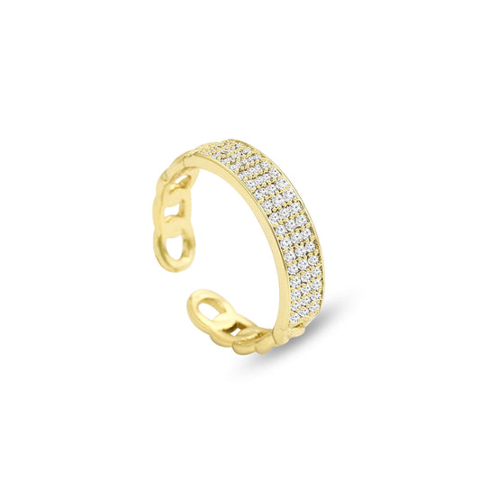 Crystals Adjustable Gold Ring