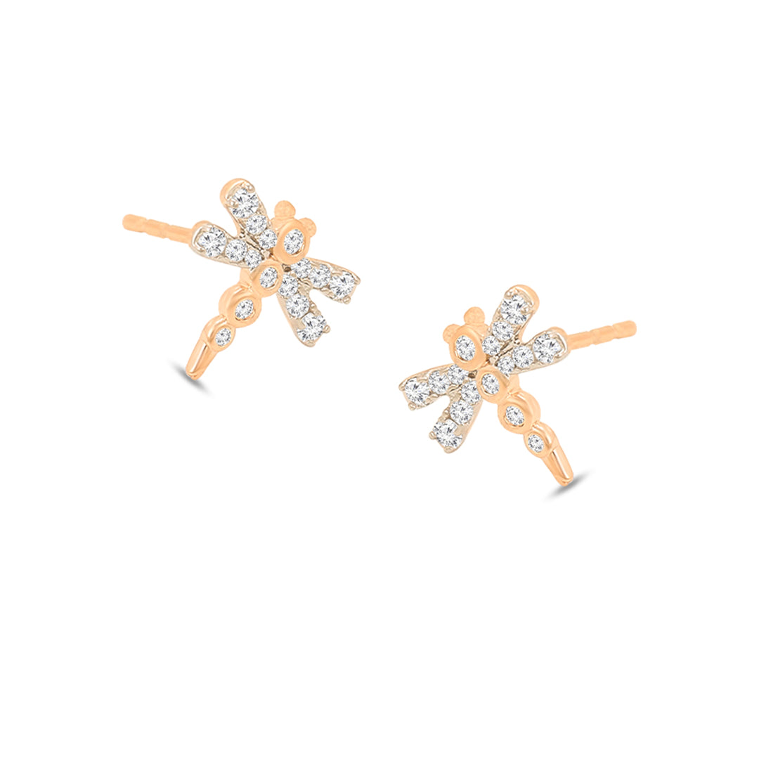 Crystal Dragonfly Stud Earrings