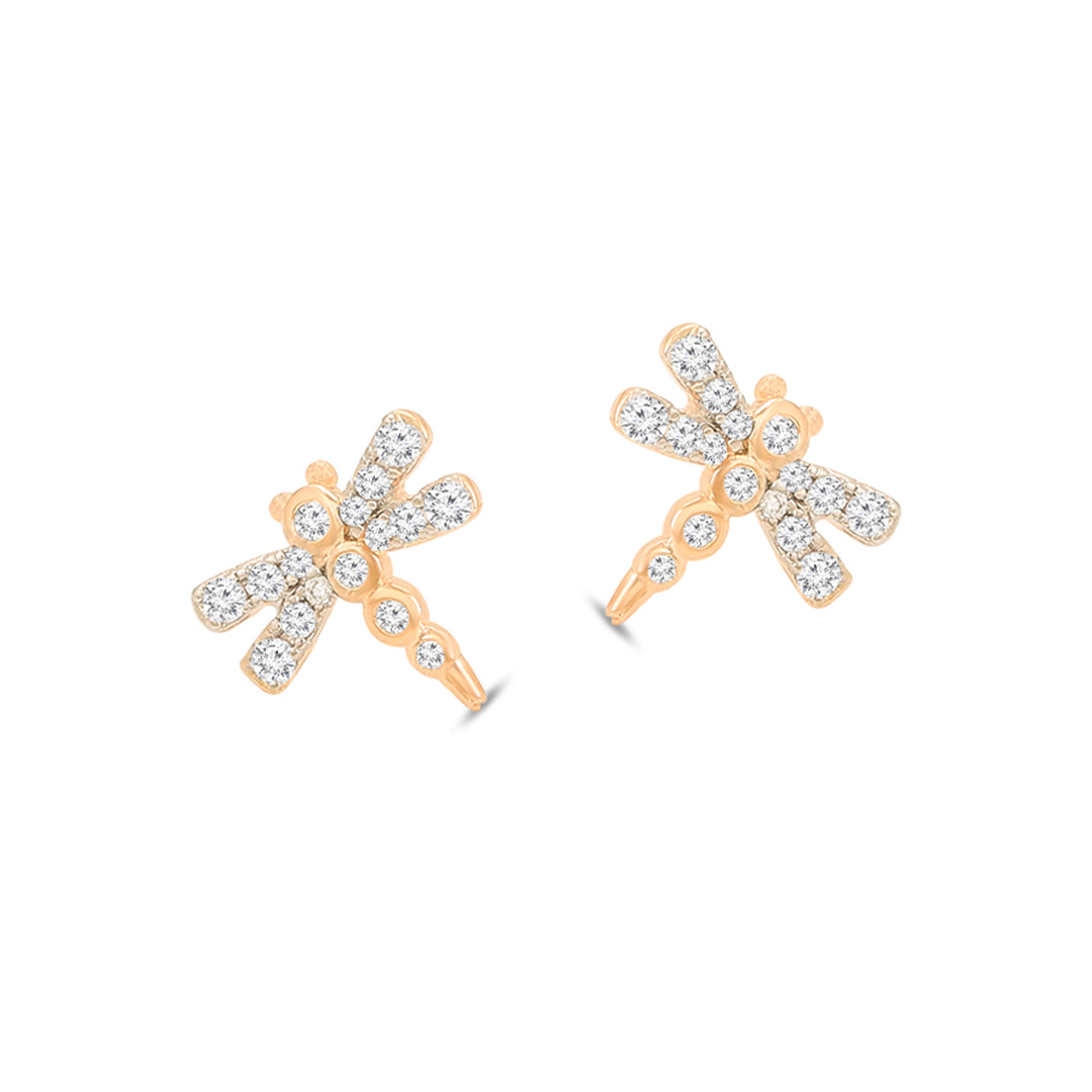 Crystal Dragonfly Stud Earrings
