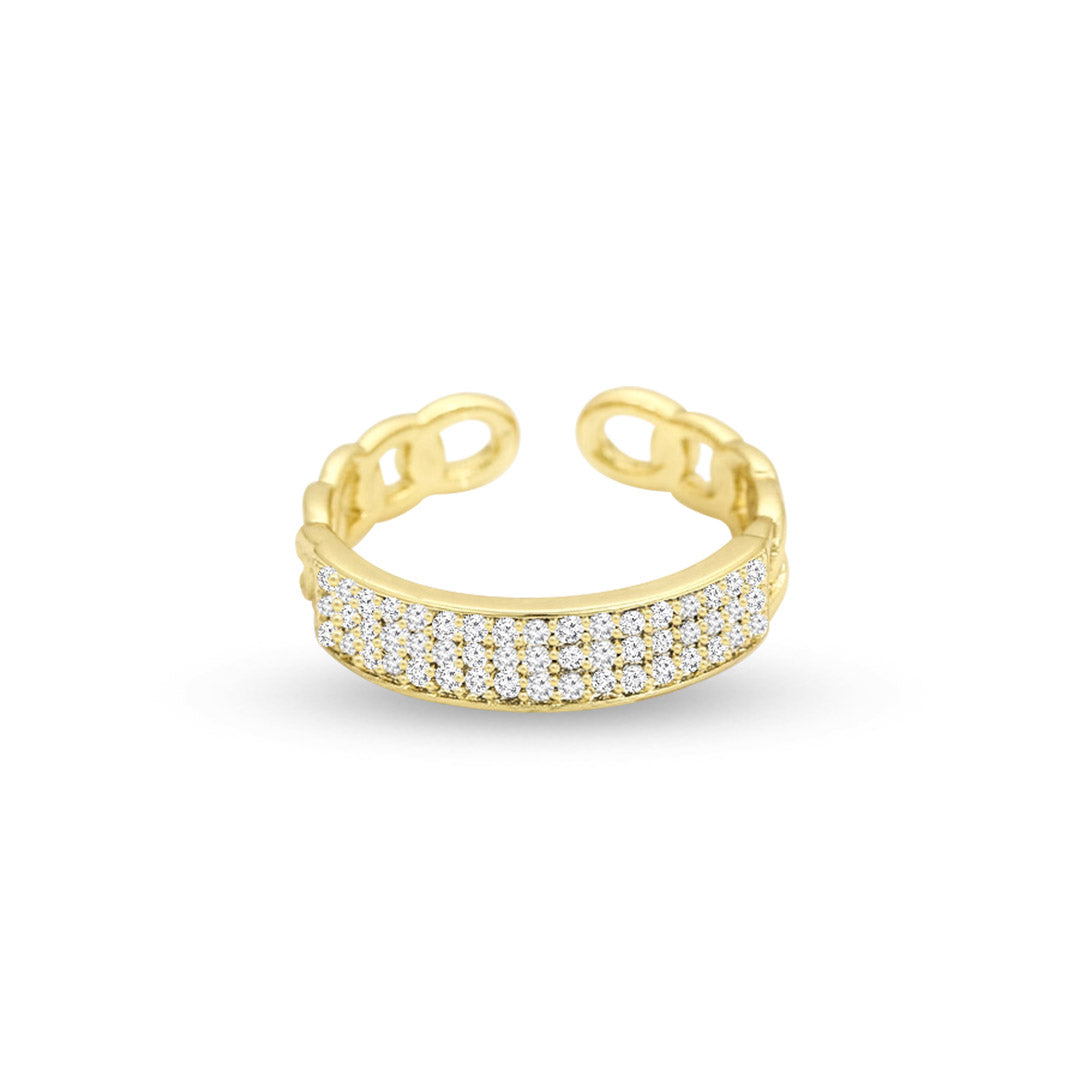 Crystals Adjustable Gold Ring