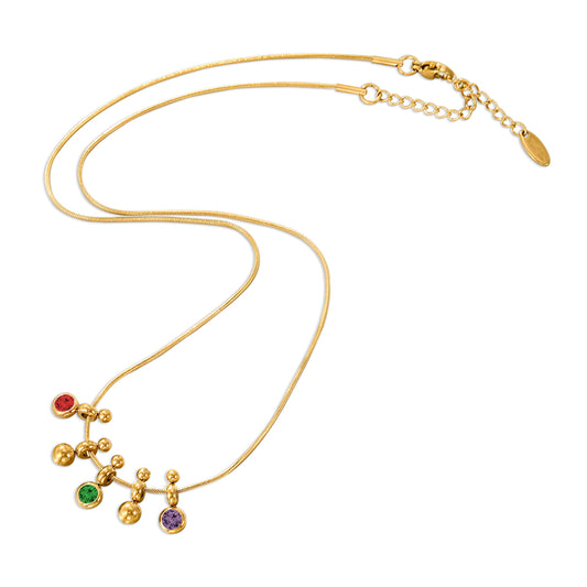 Golden Orbit Gemstone Necklace
