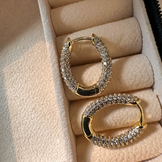 Sparkly Oval Hoops