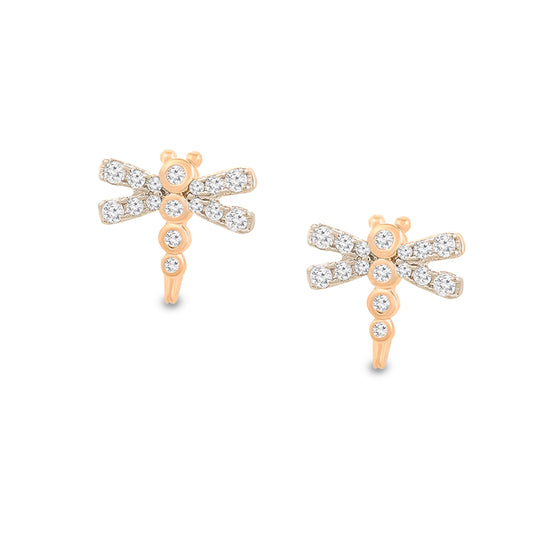 Crystal Dragonfly Stud Earrings
